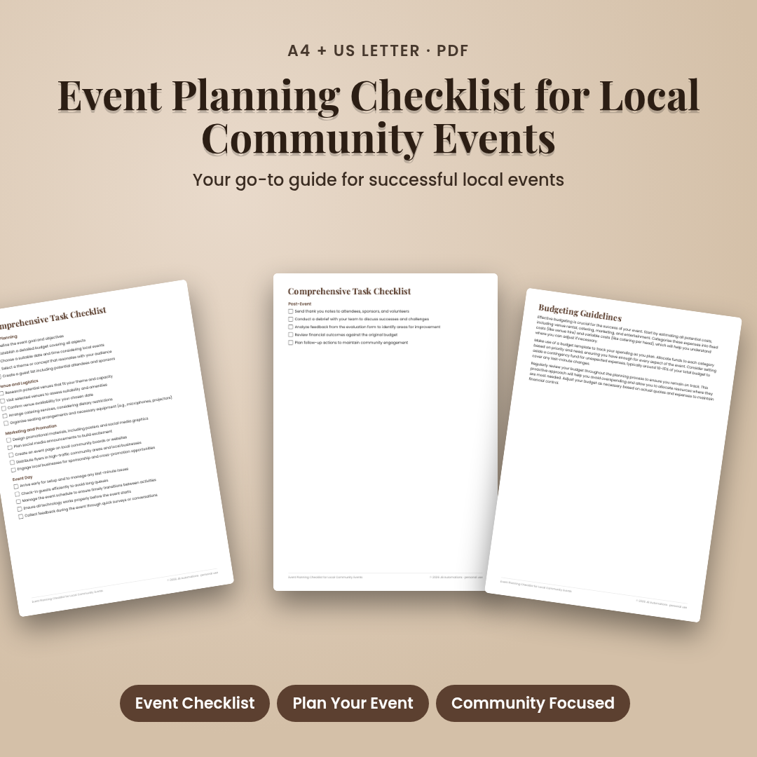 Event Planning Checklist for Local Community Events