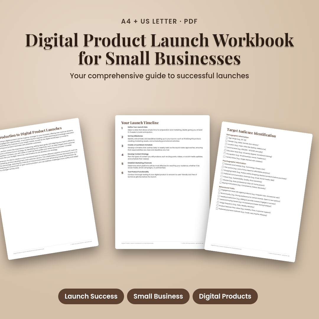 Digital Product Launch Workbook for Small Businesses