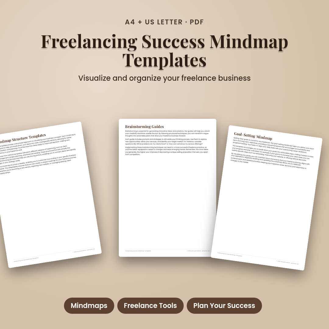 Freelancing Success Mindmap Templates