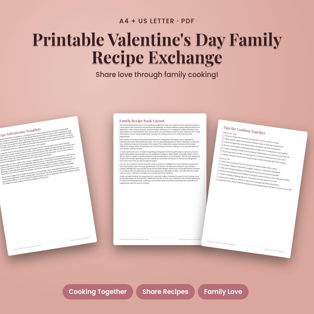 Printable Valentine's Day Family Recipe Exchange