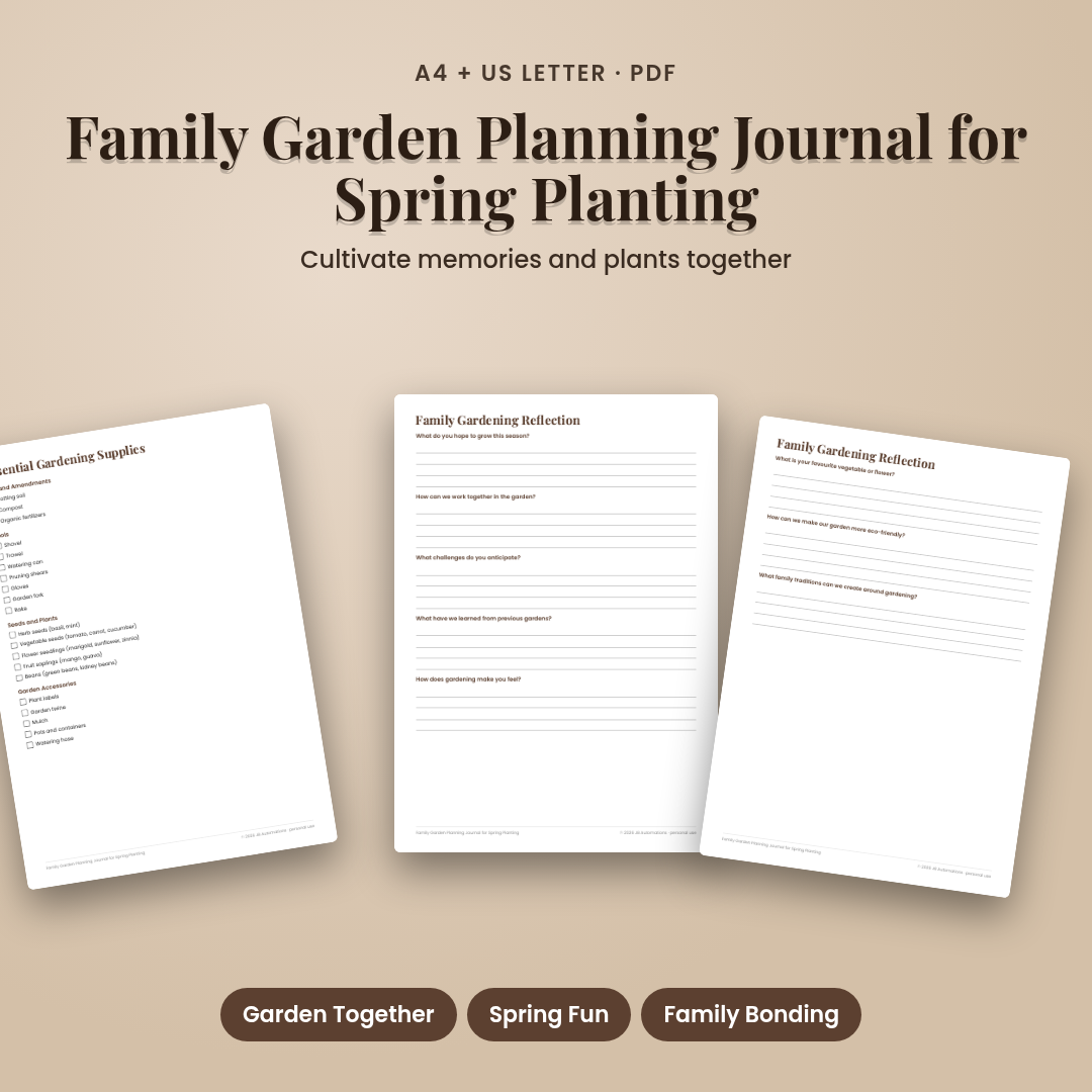 Family Garden Planning Journal for Spring Planting