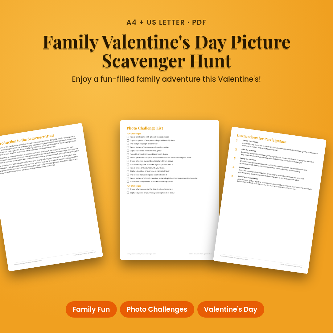Family Valentine's Day Picture Scavenger Hunt