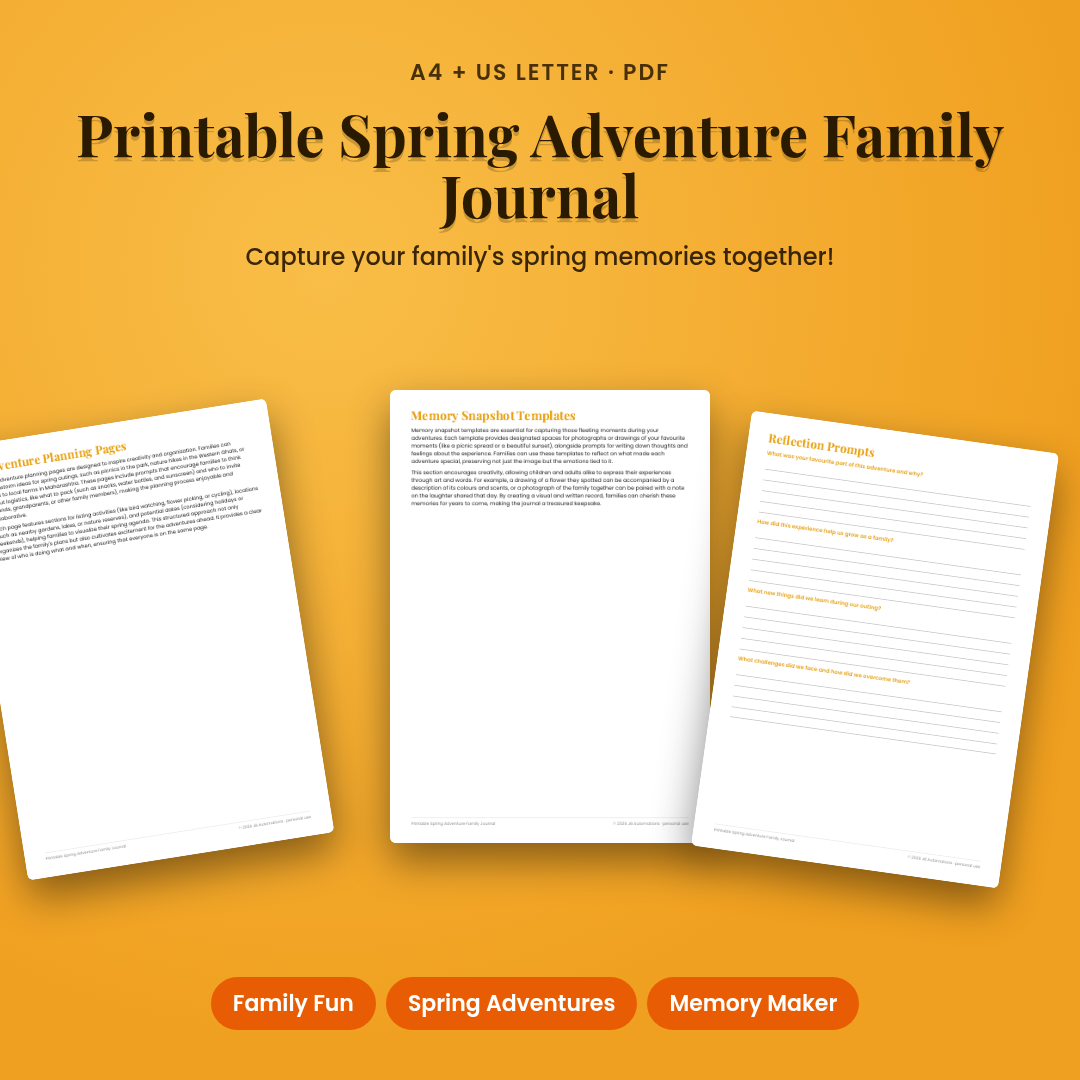 Printable Spring Adventure Family Journal