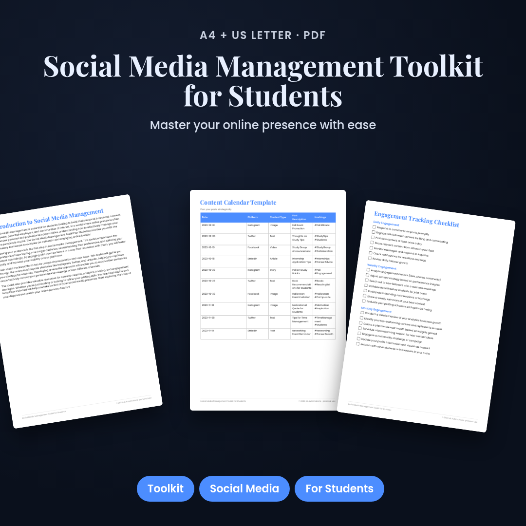 Social Media Management Toolkit for Students