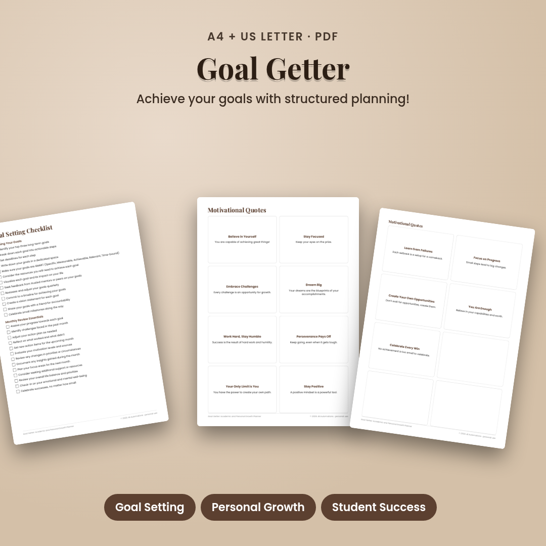 Goal Getter: Academic and Personal Growth Planner