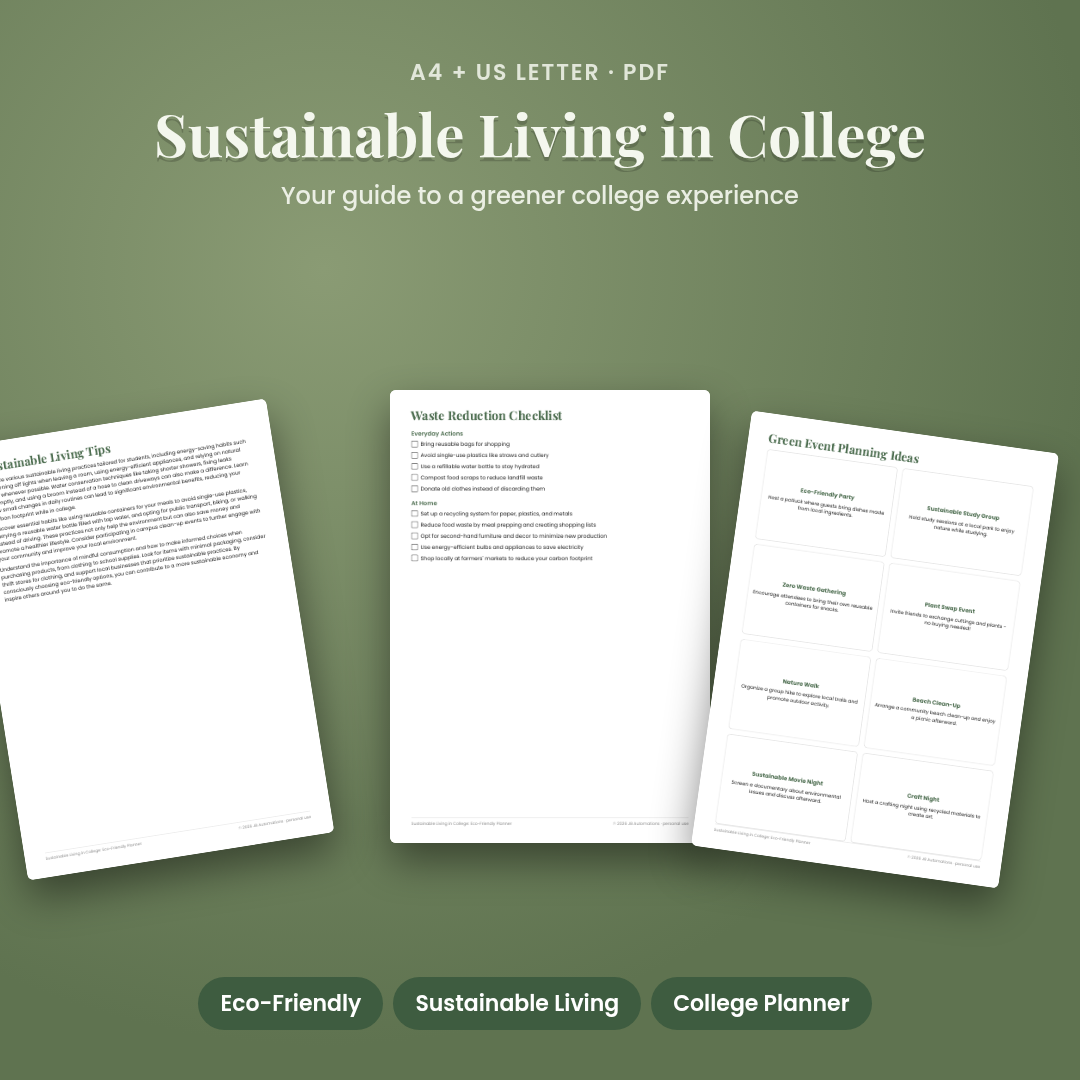 Sustainable Living in College: Eco-Friendly Planner