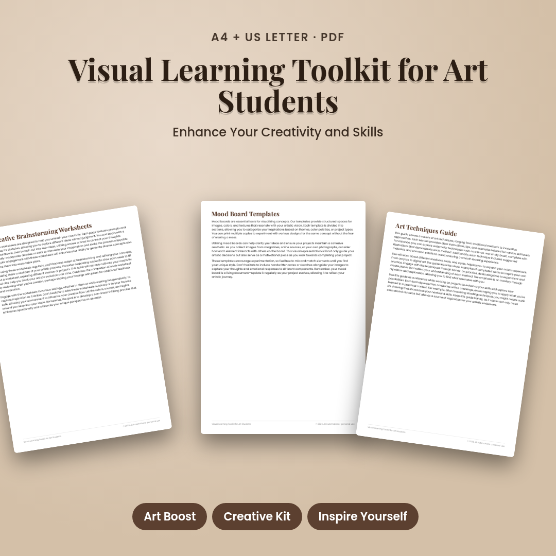 Visual Learning Toolkit for Art Students