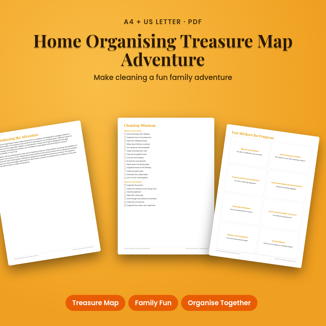 Home Organising Treasure Map Adventure