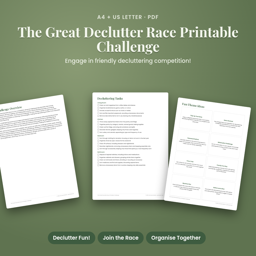 The Great Declutter Race Printable Challenge