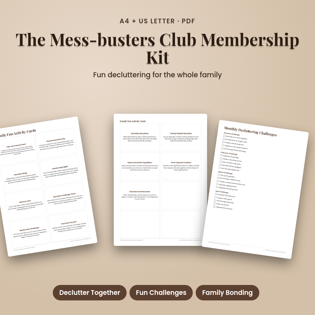 The Mess-busters Club Membership Kit