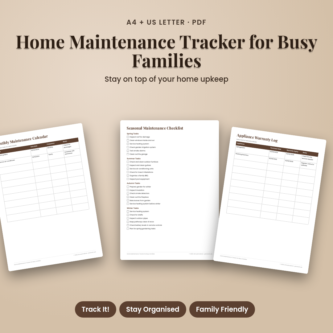 Home Maintenance Tracker for Busy Families