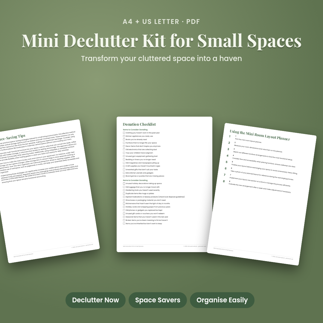 Mini Declutter Kit for Small Spaces