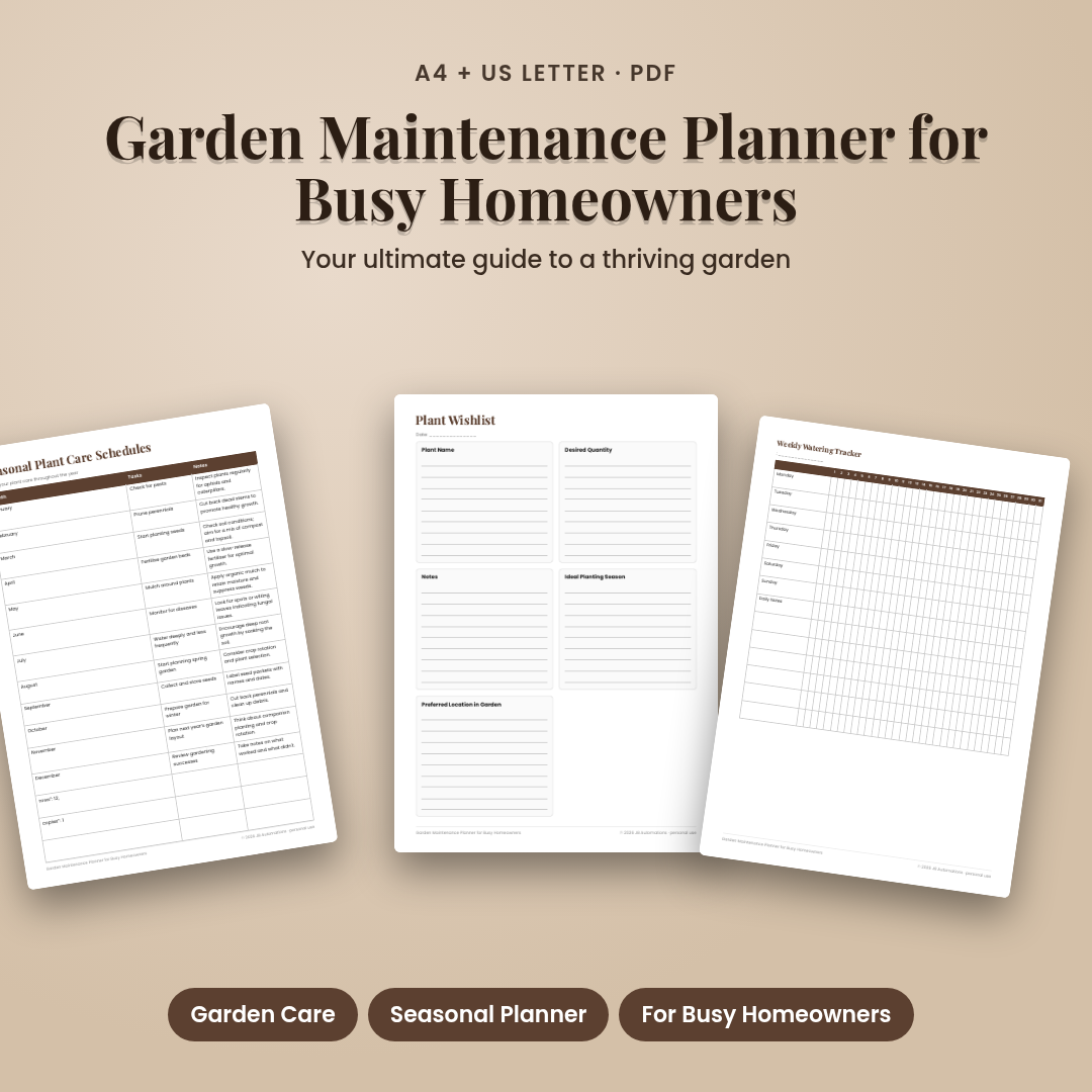 Garden Maintenance Planner for Busy Homeowners