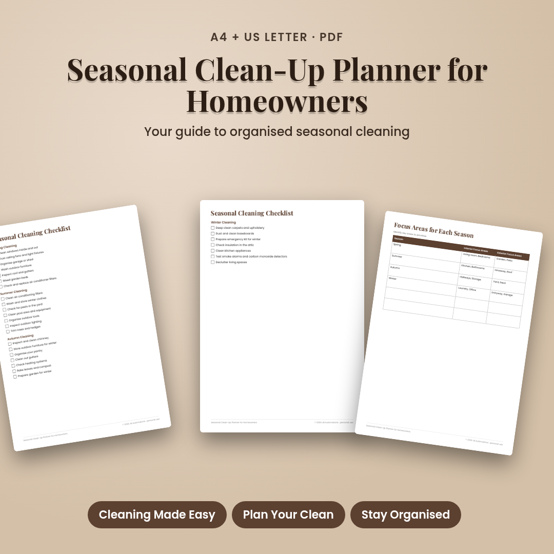 Seasonal Clean-Up Planner for Homeowners