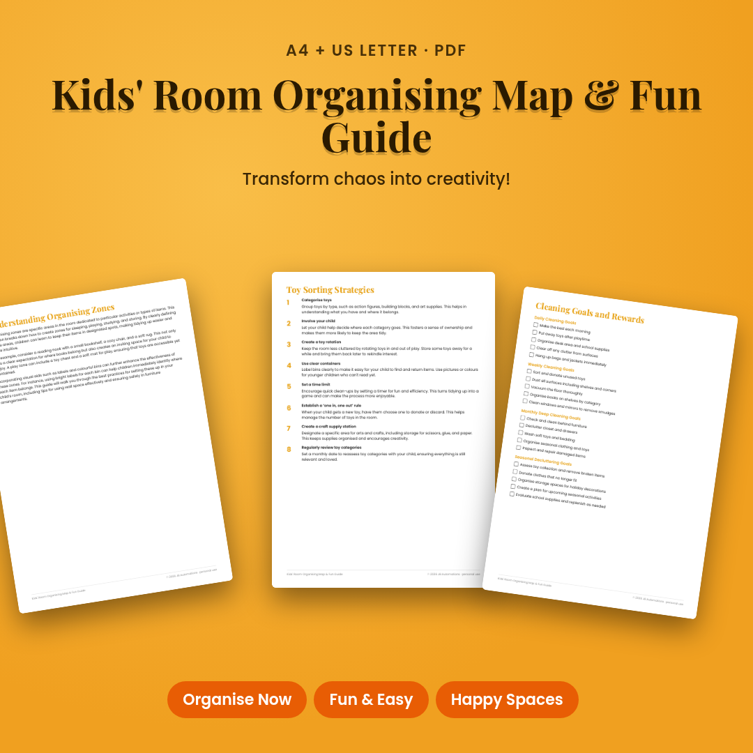 Kids' Room Organising Map & Fun Guide