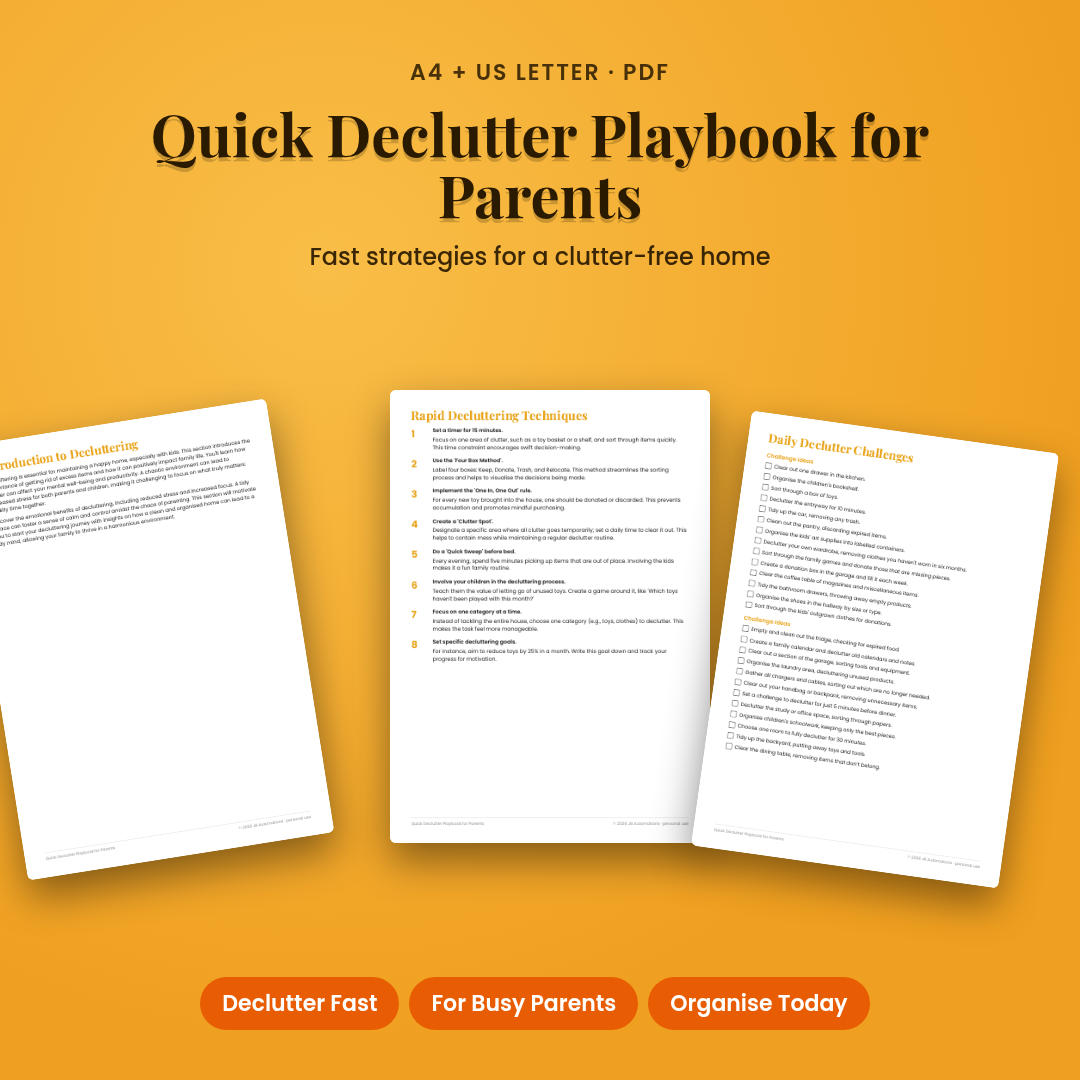 Quick Declutter Playbook for Parents