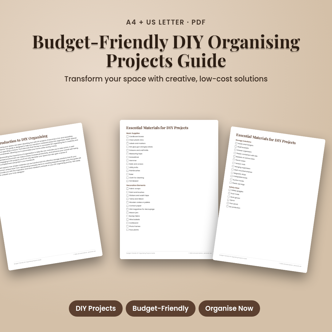 Budget-Friendly DIY Organising Projects Guide
