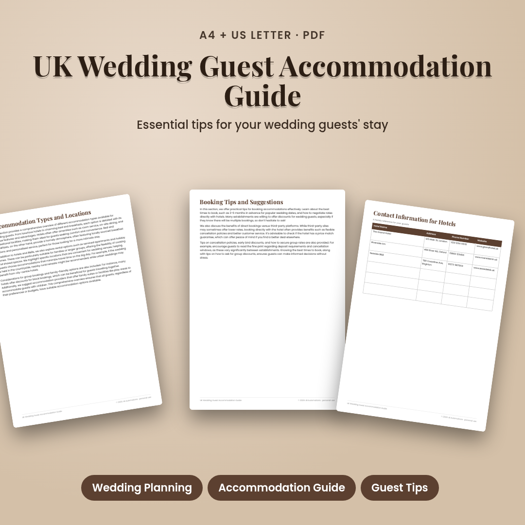 UK Wedding Guest Accommodation Guide