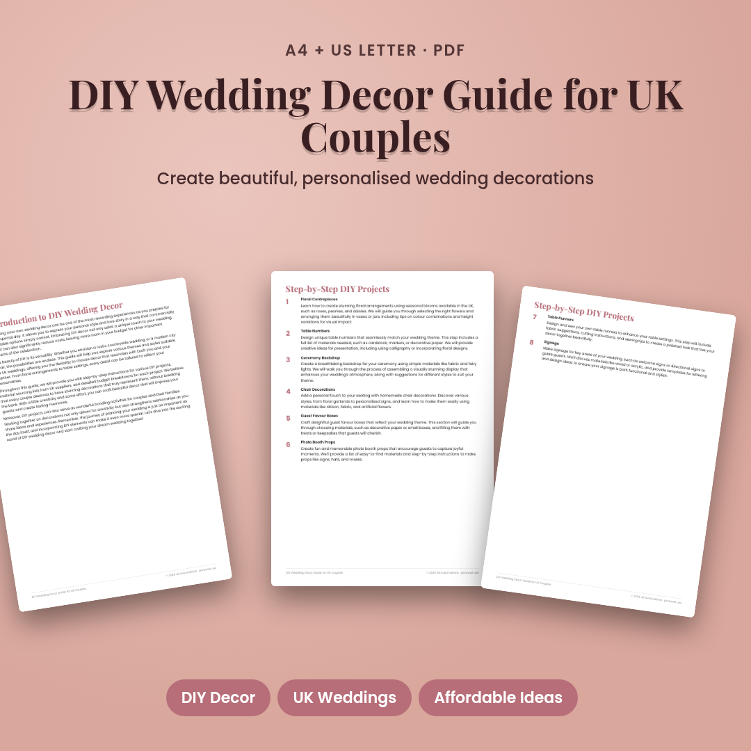 DIY Wedding Decor Guide for UK Couples