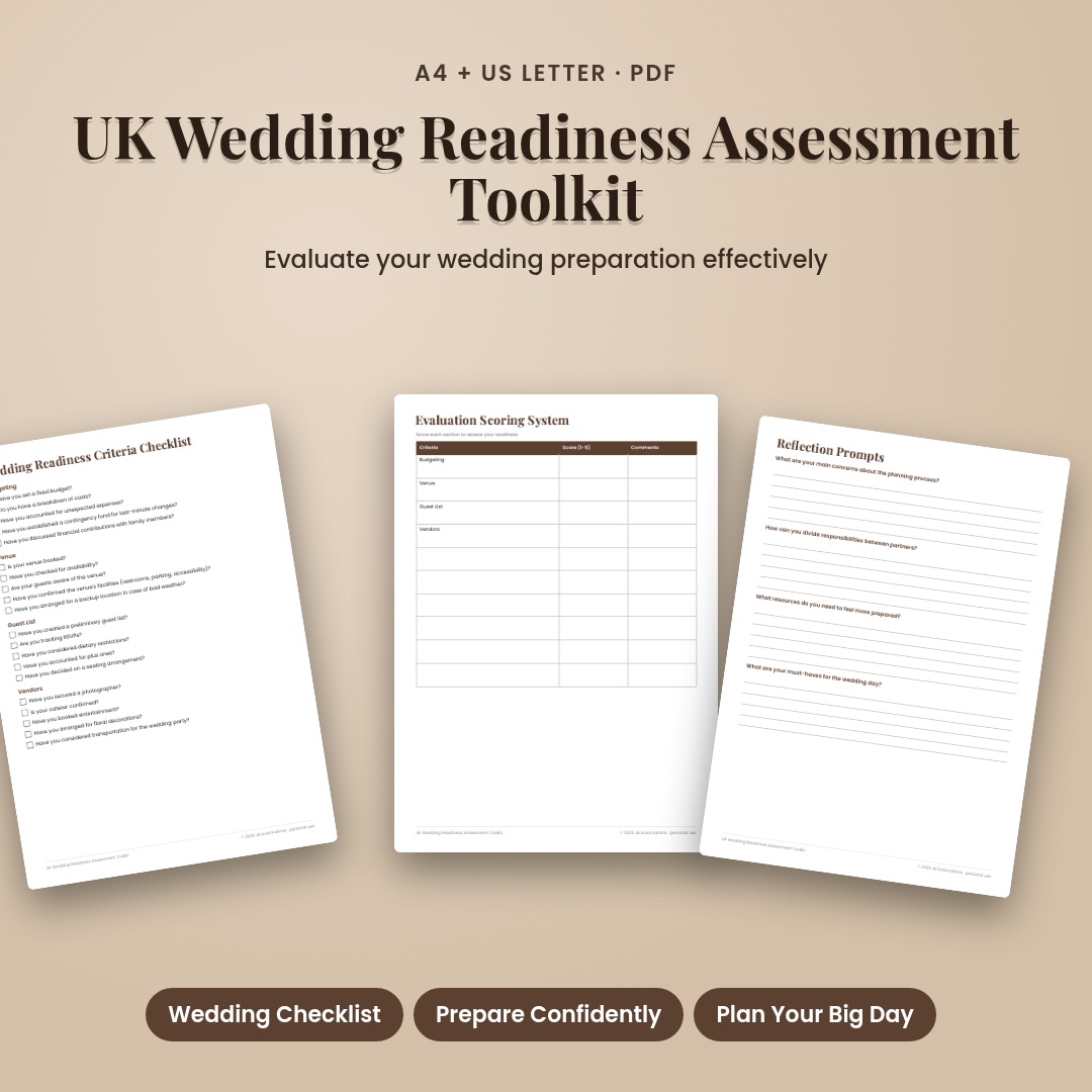 UK Wedding Readiness Assessment Toolkit