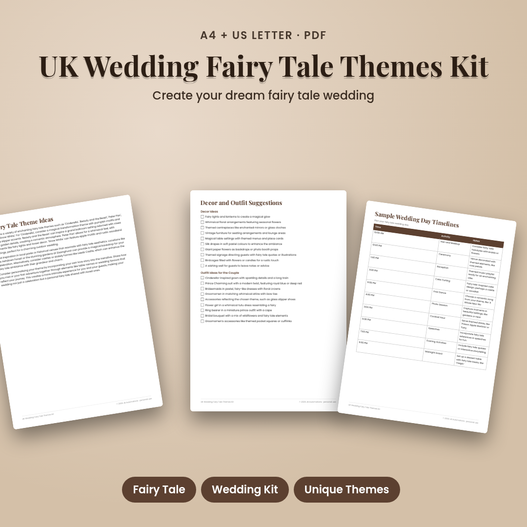 UK Wedding Fairy Tale Themes Kit