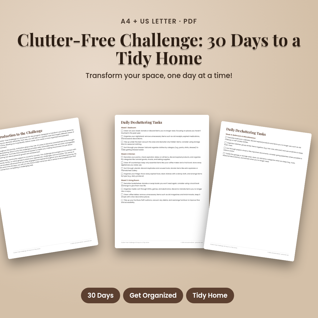 Clutter-Free Challenge: 30 Days to a Tidy Home