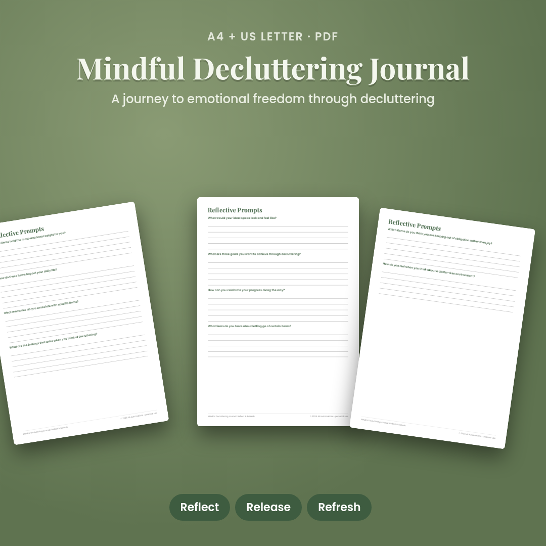 Mindful Decluttering Journal: Reflect & Refresh