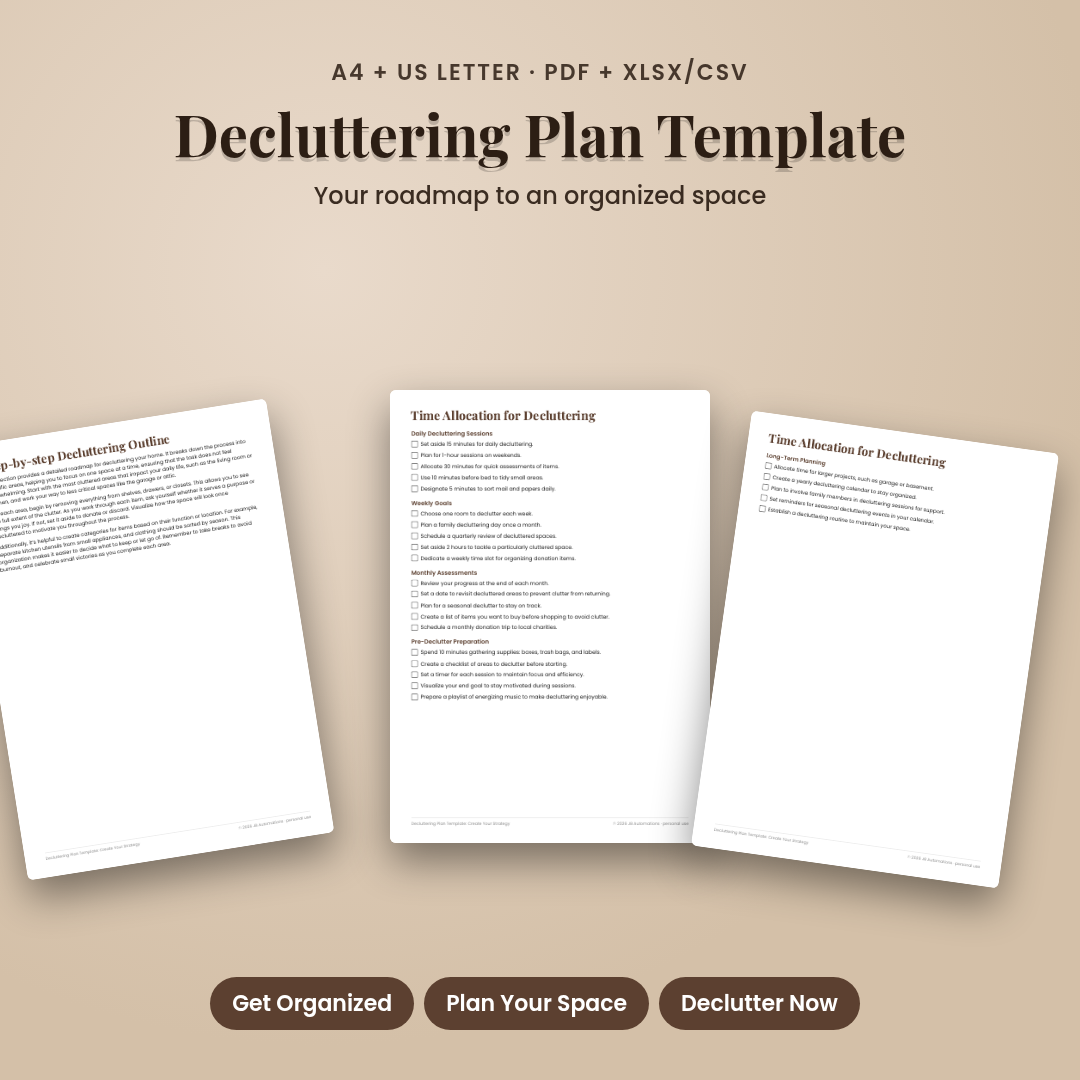 Decluttering Plan Template: Create Your Strategy