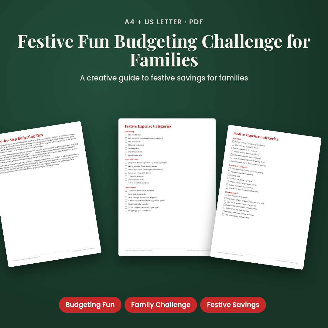 Festive Fun Budgeting Challenge for Families