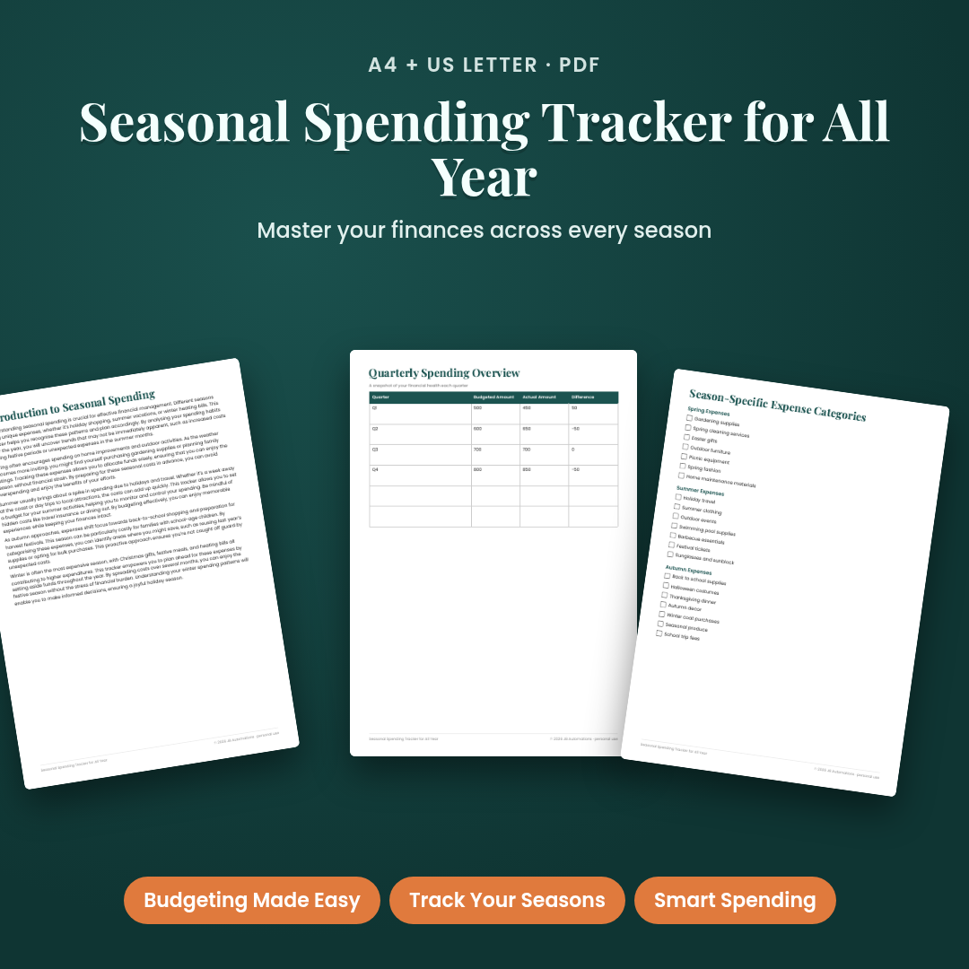 Seasonal Spending Tracker for All Year
