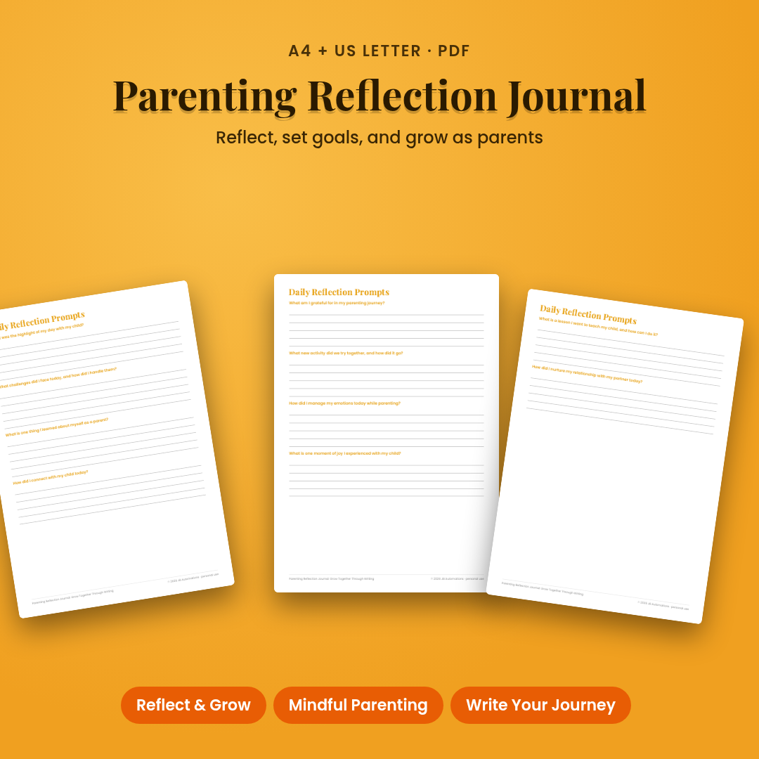 Parenting Reflection Journal: Grow Together Through Writing