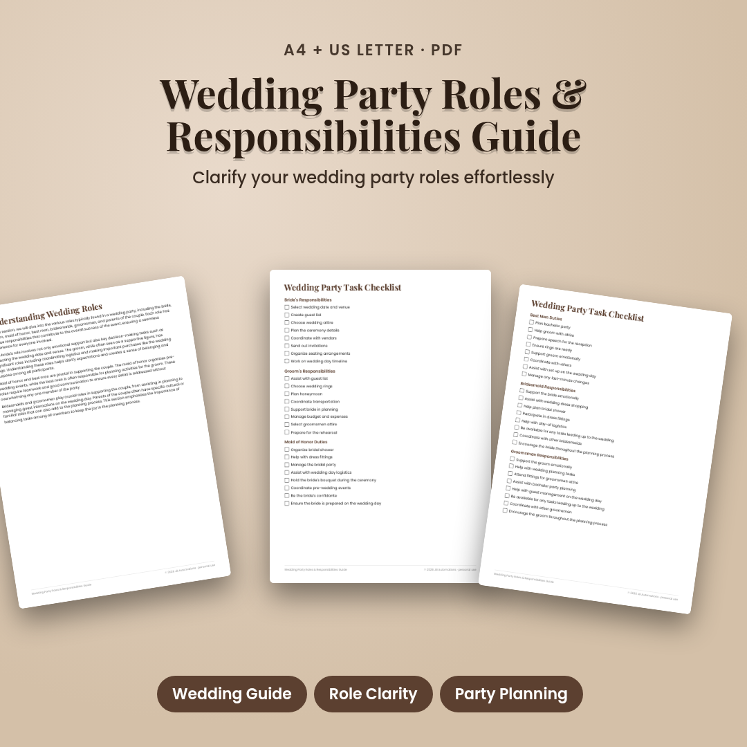 Wedding Party Roles & Responsibilities Guide