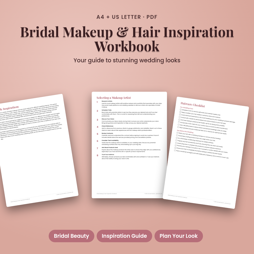 Bridal Makeup & Hair Inspiration Workbook