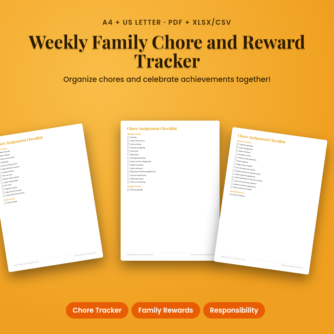 Weekly Family Chore and Reward Tracker
