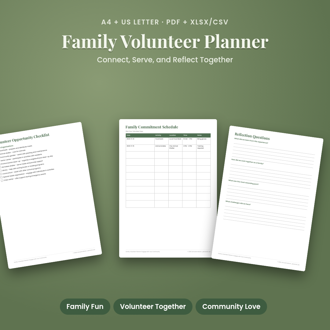 Family Volunteer Planner: Engage with Your Community