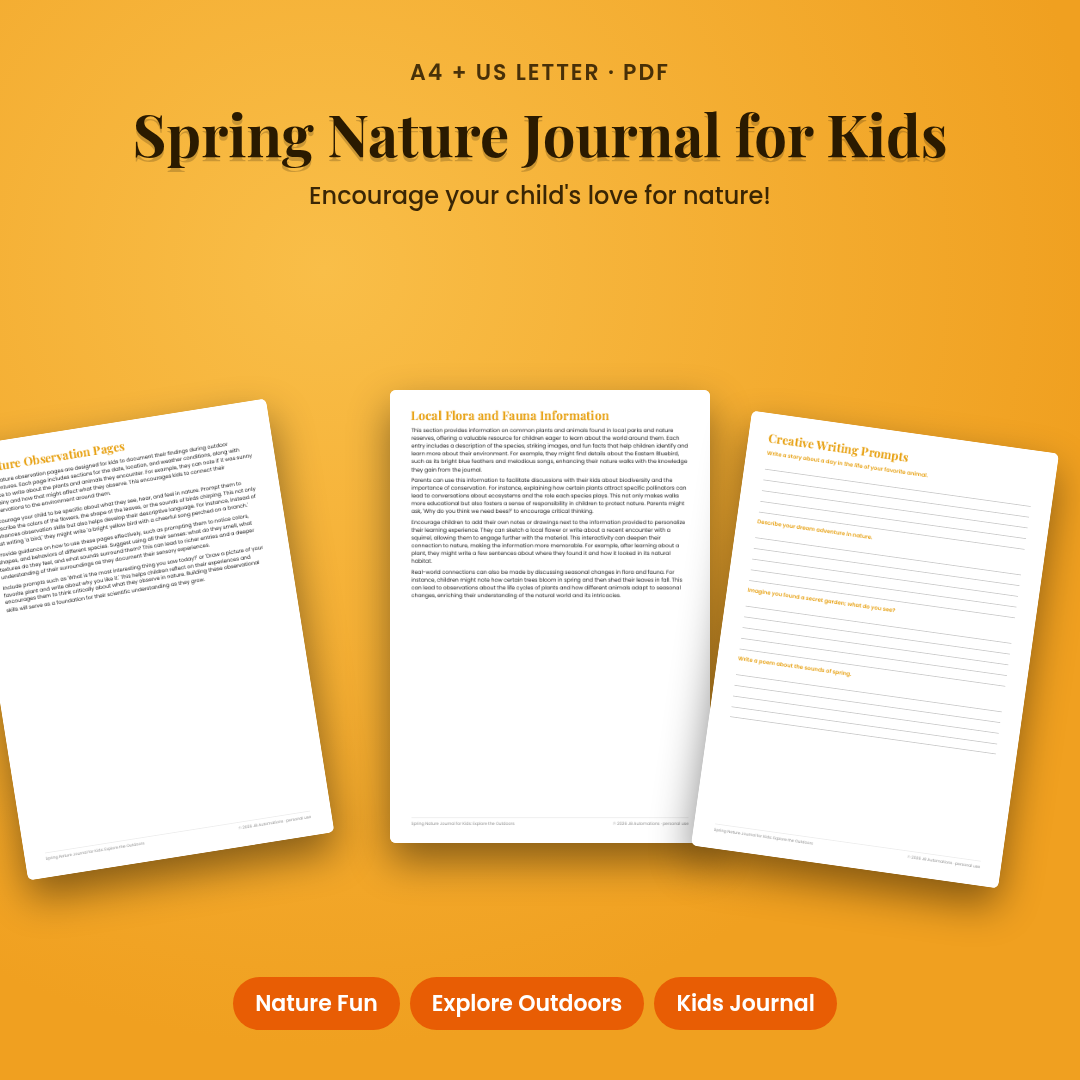 Spring Nature Journal for Kids: Explore the Outdoors