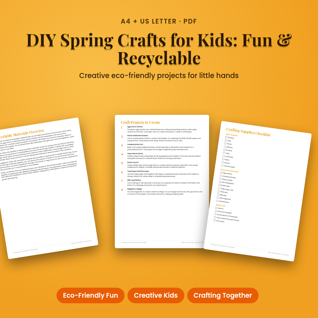 DIY Spring Crafts for Kids: Fun &amp; Recyclable