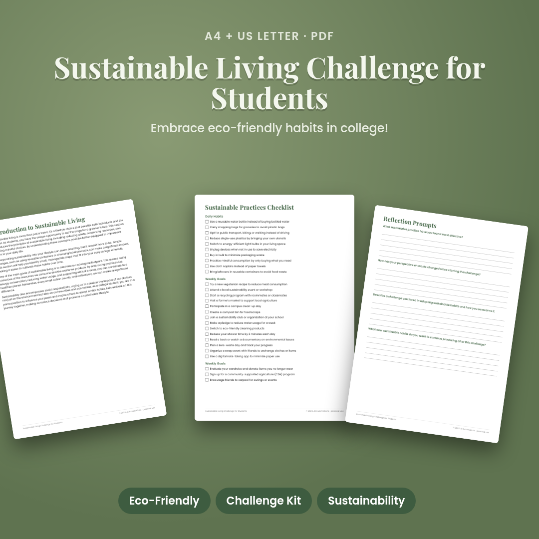 Sustainable Living Challenge for Students