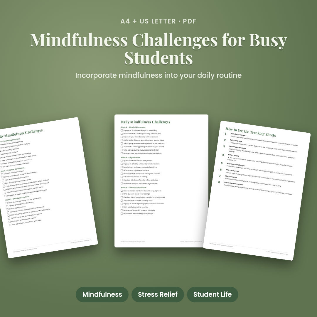 Mindfulness Challenges for Busy Students