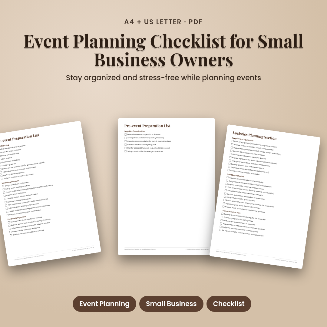 Event Planning Checklist for Small Business Owners