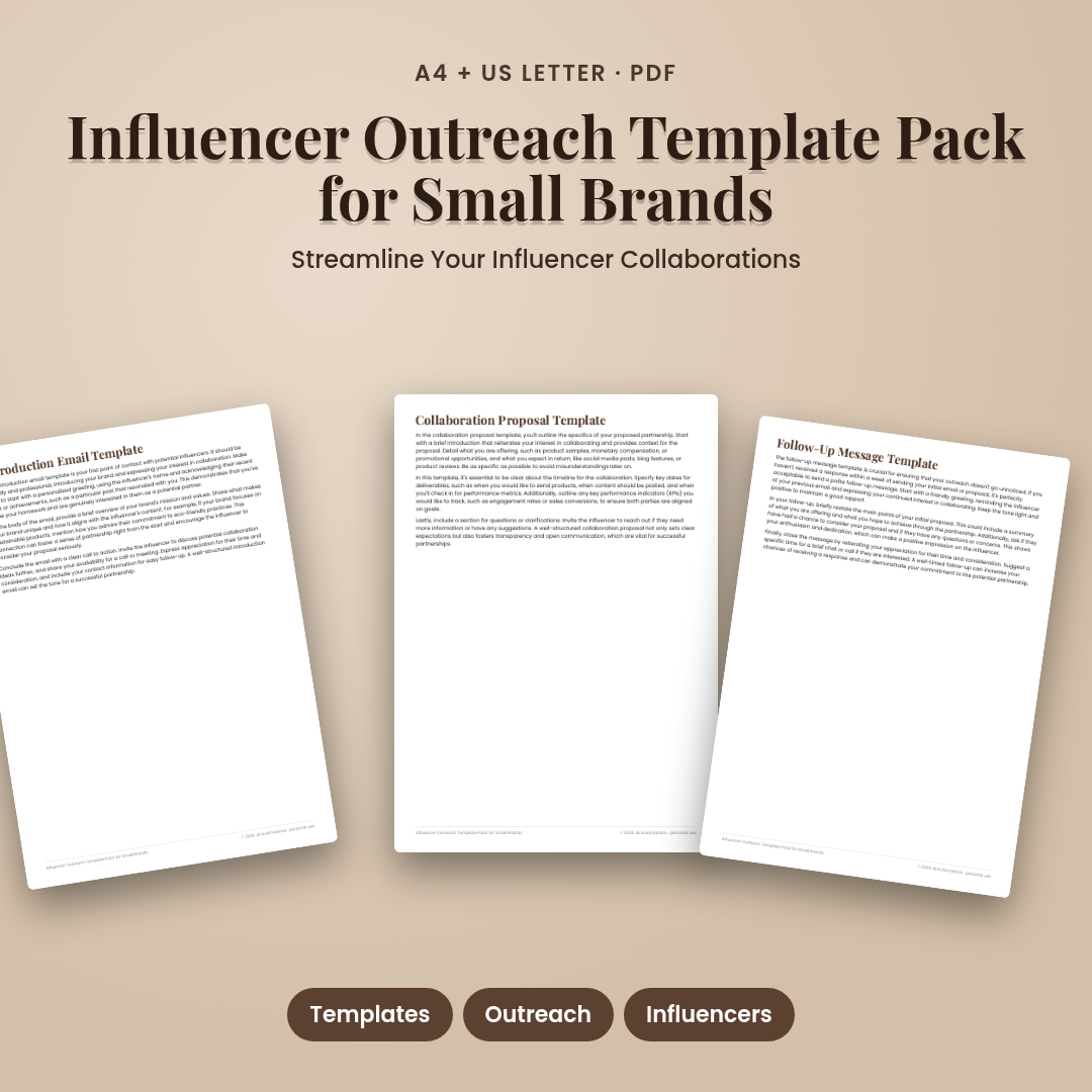 Influencer Outreach Template Pack for Small Brands