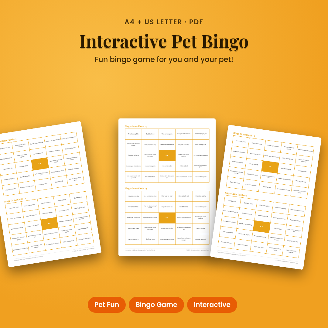 Interactive Pet Bingo: Engage with Your Fur Friend