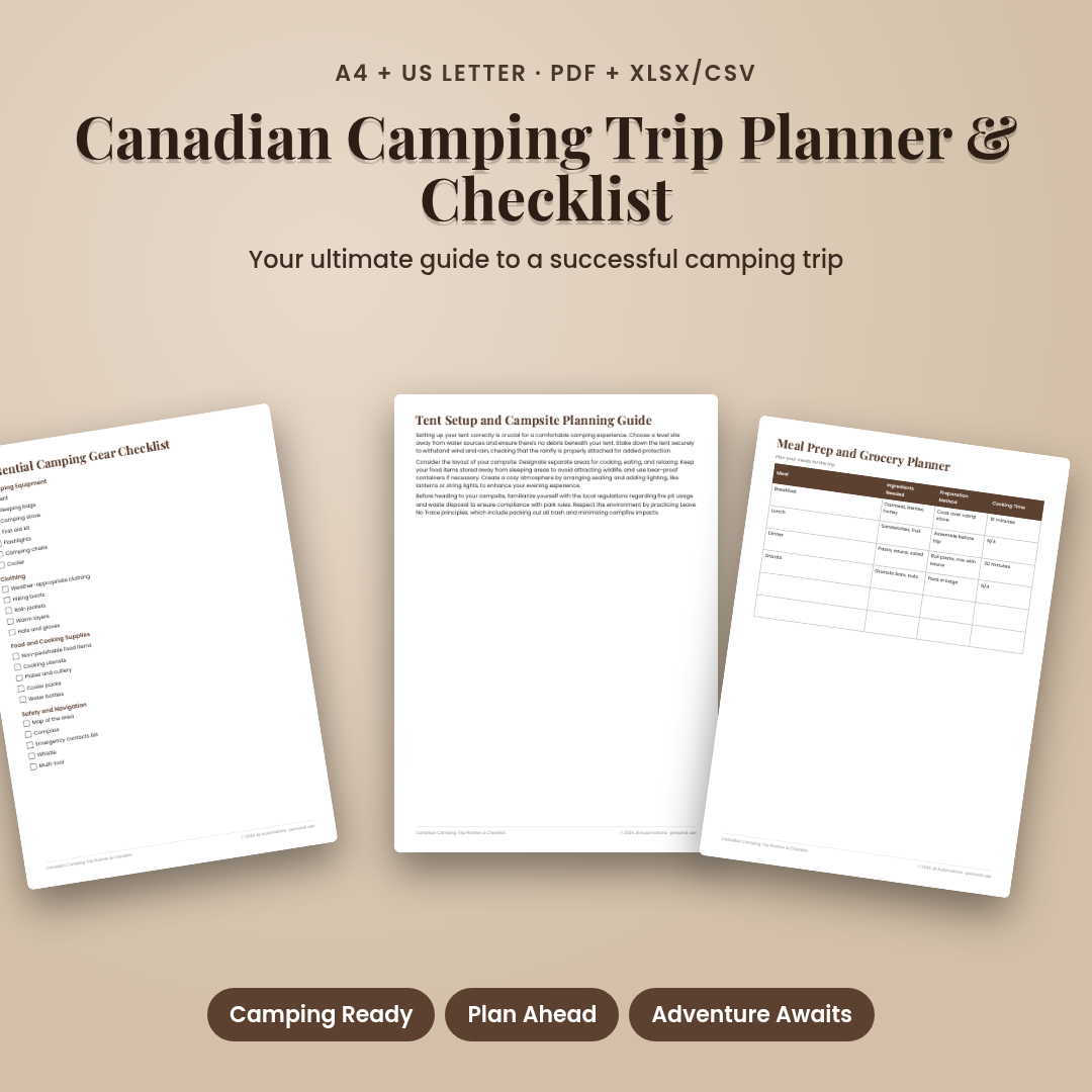 Canadian Camping Trip Planner &amp; Checklist