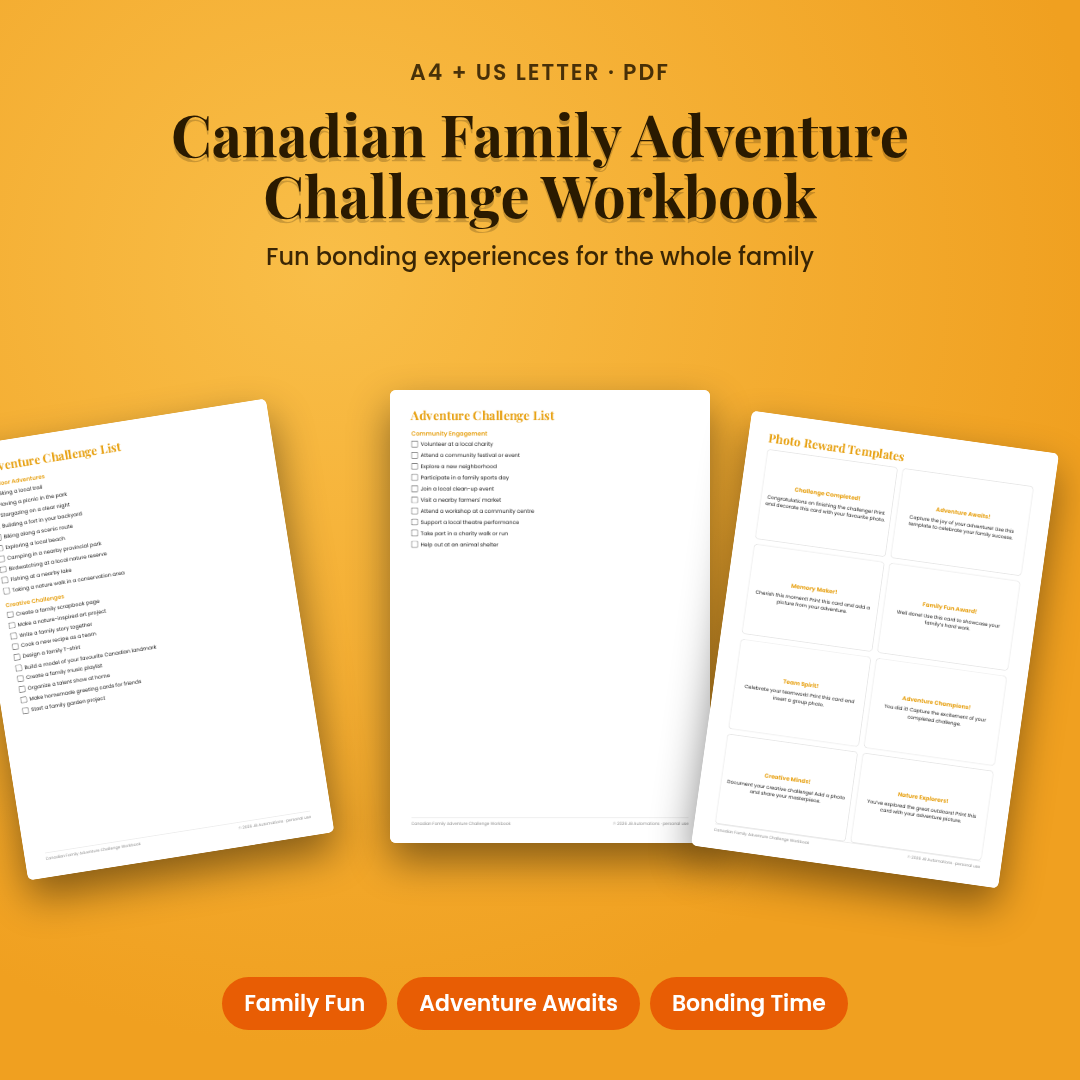 Canadian Family Adventure Challenge Workbook