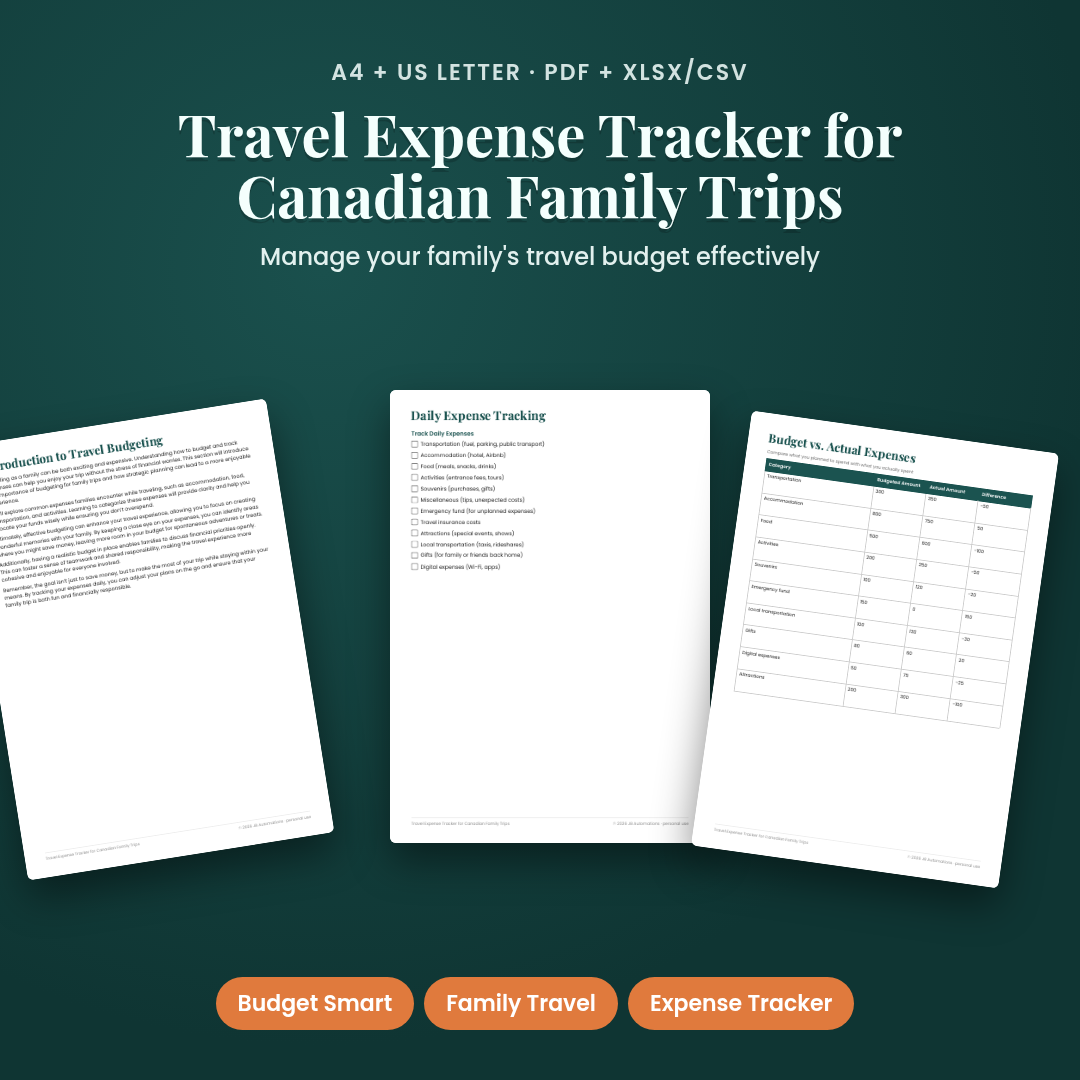 Travel Expense Tracker for Canadian Family Trips