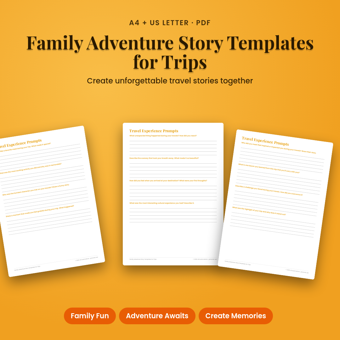 Family Adventure Story Templates for Trips