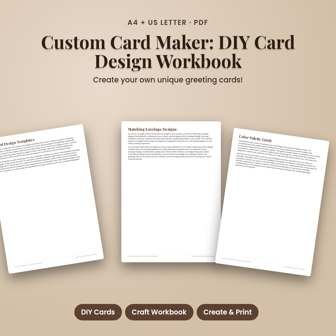 Custom Card Maker: DIY Card Design Workbook
