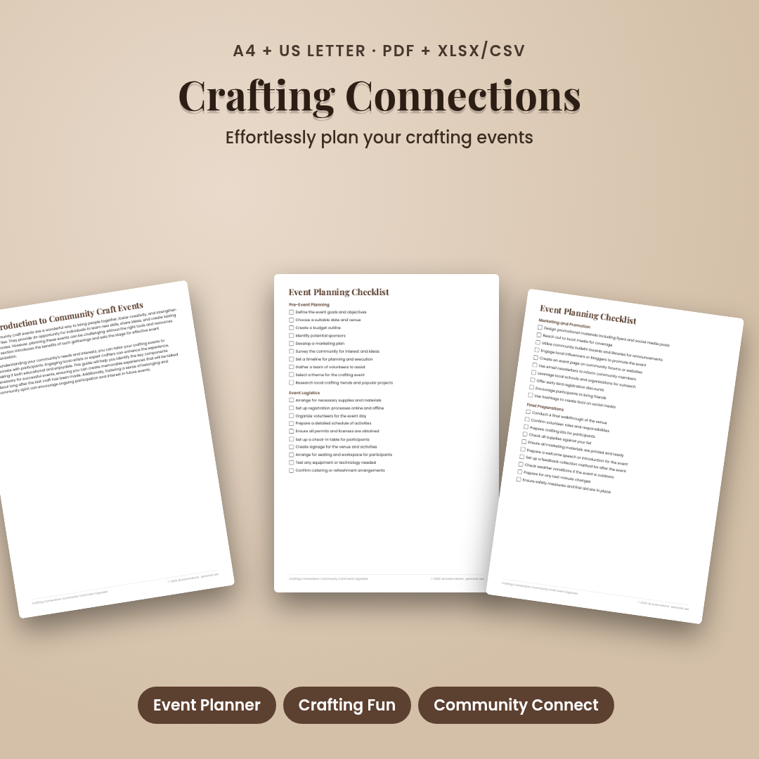 Crafting Connections: Community Craft Event Organizer