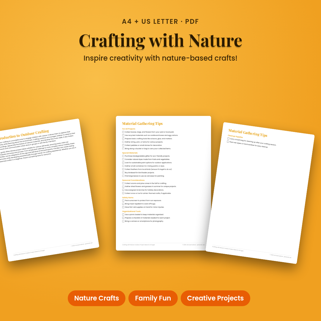 Crafting with Nature: Outdoor Project Ideas for All Ages