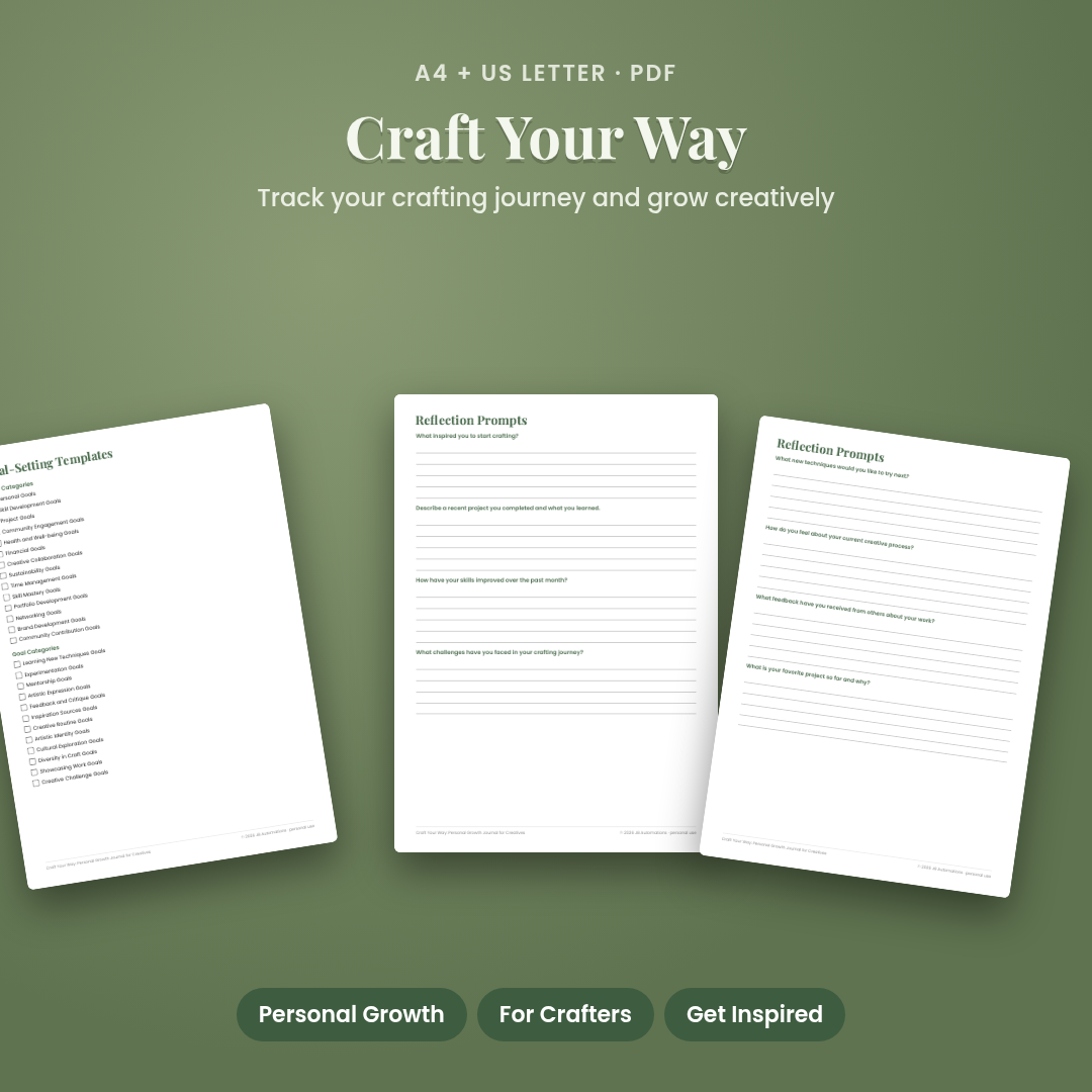 Craft Your Way: Personal Growth Journal for Creatives